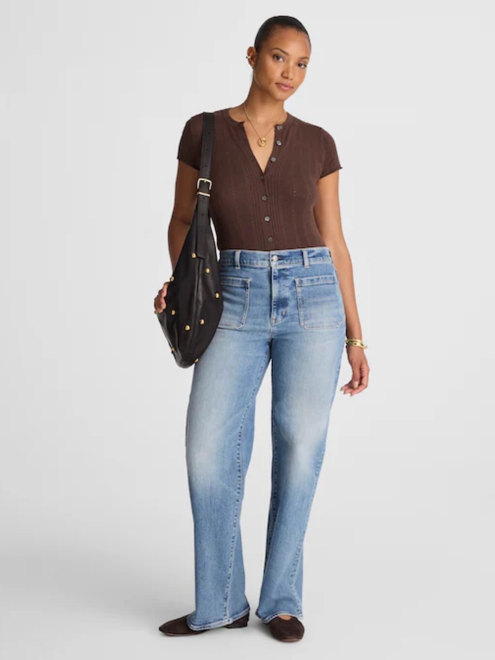 Madewell Curvy Petite Emmett Wide-Leg Jean | Size